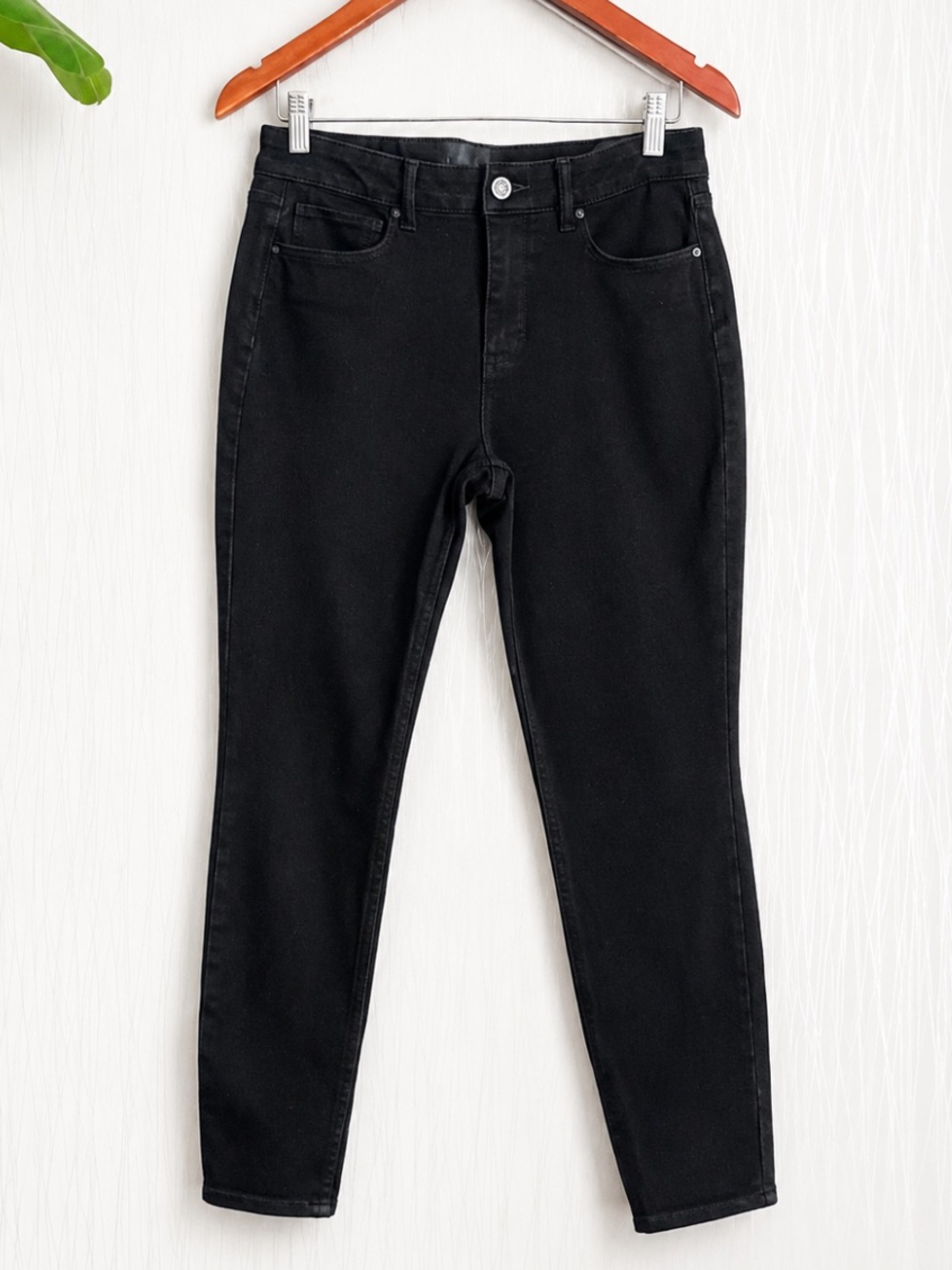 White House Black Market High Rise Skinny Black Stretch Jeans Size 6